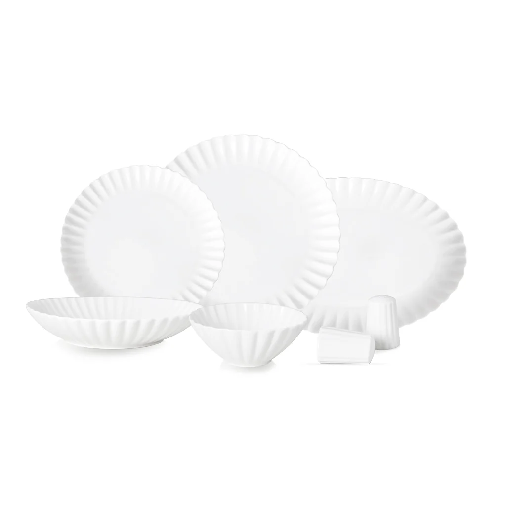 Serviesset Daisy 27 delig wit porselein – 6 persoons - Afbeelding 2